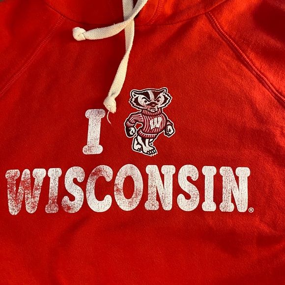 UNIVERSITY OF WISCONSIN RED HOODIE! - Picture 2 of 3